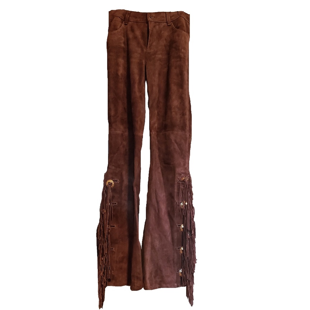 Ralph Lauren suede with feather and tassel